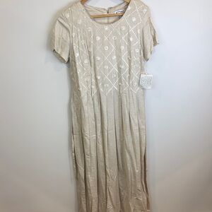 Vintage NWT Poems by Esteem rayon/linen blend midi dress size 6